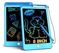 TEKFUN Paquete de 2 tabletas de escritura LCD, 8.5 pulgadas, tablero de dibujo colorido para niños de 3, 4, 5, 6 años, bloc de aprendizaje para garabatos para niños, regalos de cumpleaños para viajes