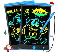 TEKFUN Paquete de 2 tabletas de escritura LCD con lápiz capacitivo, tablero de garabatos borrable de 8.5 pulgadas, bloc de dibujo sin desorden para niños, juguetes educativos de viaje en coche,