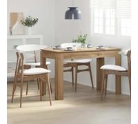 TEKGHUT Mesa de comedor de madera de roble Artisan, 120 x 60 x 76 cm | Tablero de mesa estable, superficie lisa, resistente a la humedad, versátil como mostrador o mesa de restaurante