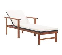 TEKGHUT Tumbona de ratán sintético con soporte, madera maciza de acacia negra, resistente a la intemperie, ratán de polietileno para jardín, para piscina, terraza, fácil de limpiar y estable