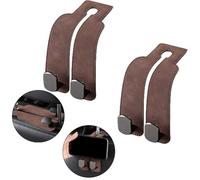 Tekiep Car Seat Back Storage Hook - Double Hook Holder For Convenient Storag, 2pcs Car Seat Hooks For Headrest, Car Seat Storage Hook, For Bags,Purses,Handbags (Brown * 2 pcs)