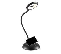 TEKLED® Lámpara LED de escritorio,Regulable de 5 niveles con cuello de cisne flexible,Interruptor táctil capacitivo de 3 W,280 lm con batería recargable, estudiantes, 28 LED