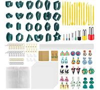 Teklemon 207 Piezas Cortadores de Arcilla Polimérica para Pendientes, 24 con Tarjetas, Herramientas para Hacer Joyas