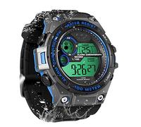 TEKMAGIC Reloj Pulsera Deportivo Hombre Impermeable 100 Metros para Buceo y Nadar con Cronógrafo, Despertador, Hora Dual, Calendario, Formato de 12 o 24 Horas