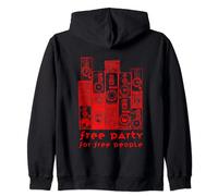 Tekno 23 Free Party for Free People Sound System Sudadera con Capucha