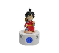Teknofun - One Piece Licencia Oficial - Reloj Despertador Luffy - Azul, Rojo y Negro - Funciona con Pilas (3X AAA) o USB-C (Cable Incluido) - 811638