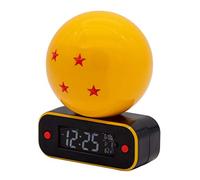 Teknofun - Reloj Despertador Inalámbrico Dragon Ball Z - Bola de Cristal - Multifunción - Da Tiempo, Música y Decoración - Amarillo, Negro y Naranja- USB