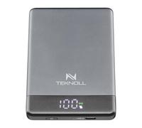 TEKNOLL Power Bank 5000mAh MagSafe, Wireless 10W y USB-C 20W PD, Batería Portátil con Pantalla LED, Carga Magnética para iPhone y Smartphones Compatibles, Diseño Compacto y Ligero