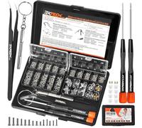 TEKPREM Kit de herramientas magnéticas de reparación de lentes, juego de destornilladores de reparación de gafas con tornillos para gafas, almohadillas de silicona para la nariz, pinzas,