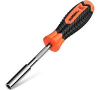 TEKPREM Soporte magnético para puntas de 1/4 pulgadas, mango de destornillador para sujetar puntas y tornillos con material antideslizante y punta de imán fuerte, 190 mm