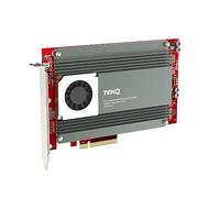 TEKQ Databank M4 - Tarjeta adaptadora PCIe PCIe 3.0 x 16 PCIe de 4 puertos, tarjeta controladora RAID de hasta 32 TB, Broadcom PEX-8724, compatible con placa base sin bifurcación, con ventilador de