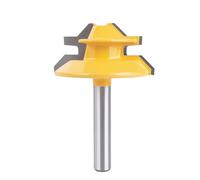 Tekrill Fresa para ingletes con bloqueo de 45 grados, vástago de 1/4 pulgadas, fresa para juntas, para crear juntas de inglete con bloqueo en armarios y cajones, diámetro de corte: 38 mm, TS/SHD-01