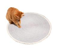 Teksome Alfombra Rascadora para Gatos,Alfombra De Cuerda De Algodón para Mesa De Centro,Tapete Horizontal Lavable con Flecos - para Hogar Salón Dormitorio Cuarto De Juego Apartamento Porche Patio