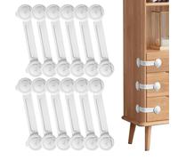 Teksome Cerradura de gabinete ajustable,Cerraduras de armario a prueba de niños - Hebilla de rotación de 360° - Pestillo para puerta de refrigerador, sin dedos atrapados, para gabinete, cajón, puerta,