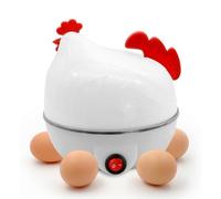 Teksome Cocedor de Huevos - Máquina para Hacer Huevos rápida con Forma de Pollo y Capacidad para 7 Huevos | Máquina para Hacer Huevos Duros, medianos y Blandos con Apagado automático, Cazador furtivo