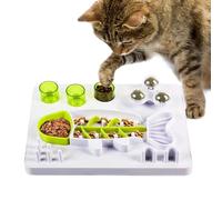 Teksome Comedero lento para perros | Platos para perros con forma de pez para ralentizar la alimentación, con 3 bolas giratorias de hierba gatera con base antideslizante, laberinto de raza mediana y