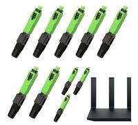 Teksome Conector Rápido de Fibra Óptica - 10 Piezas Adaptador de Conector Rápido SC para Fibra Óptica - Herramientas y Accesorios De Cable Para Hogar, Centros De Datos, Estaciones Base Y Empresas