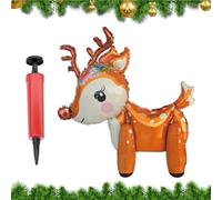 Teksome Decoración de globos de Navidad | Decoración de Papá Noel con reno de árbol, globos inflables de pie para fiesta de cumpleaños, Año Nuevo, vacaciones festivas de invierno