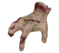 Teksome Decoración de manos cortadas sangrientas | Mano cortada de terror para Halloween, partes del cuerpo humano realistas aterradoras para fiestas familiares temáticas casas encantadas salas de