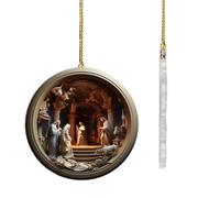 Teksome Decoraciones navideñas cristianas,Adornos de belén | Decoración del hogar acrílica 2D de Navidad Cristiana Religiosa - Adornos religiosos para árbol de Navidad, Adornos Cristianos creativos