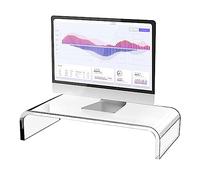 Teksome escritorio para monitor, monitor escritorio, organizador mesa que ahorra espacio, mesa acrílico, soporte almacenamiento escritorio para