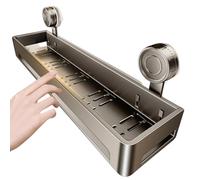 Teksome Estante De Baño con, Estantería de Ducha con, Organizador de Pared Sin Taladro con Ganchos para Toallas, Jabón y Champú