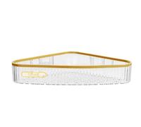 Teksome Estante Triangular para baño - Estantes de Pared de Esquina de baño | Base Hueca autoadhesiva sin perforación Estante de Ducha de Azulejos Triangulares para Especias