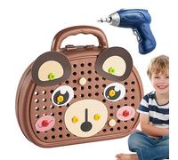 Teksome Juego De Herramientas para Niños - Juguetes De Construcción Educativos con Taladro Eléctrico - Juego De Construcción Educativo para Niñas Y Niños Pequeños Mayores De 3 Años
