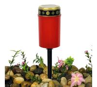 Teksome Luces solares de cementerio, lámpara de cementerio, luz de tumba sin llama, luz impermeable para césped, luces de estaca al aire libre para patio, decoración de tumbas, patio