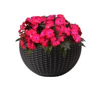Teksome Macetas de Pared para Plantas de Interior - Jardineras De Pared para Flores De Interior Imitación Ratán,Recipiente Semicircular para Plantas De Exterior En Balcón Jardín Terraza Valla