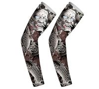 Teksome Mangas de tatuajes temporales,Mangas de brazo de protección solar Protectores de brazo de tatuaje | Las mangas del de protección solar incluyen Koi, Dragon, Tiger, Mythical Beast, Ice