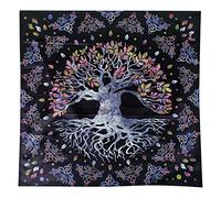 Teksome Mantel de Altar - Paño de Tarot del árbol de la Vida - Tapiz Mantel árboles celtas Ritual Tela Espiritual, Cubierta de Mesa de Tarot Cuadrada Tela Sagrada para decoración del hogar