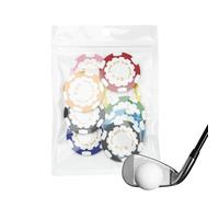 Teksome Marcador De Bolas De Golf con Ficha De Póker | Sujetadores para Golf,Accesorios Deportivos Novedosos 9 Unidades para Hombres Adultos