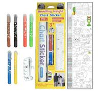 Teksome Medición de altura para niños para pared, gráfico de altura para la pared - Decoración de la regla de altura de garabato | Herramienta de medición de crecimiento decorativo Desprecio para la