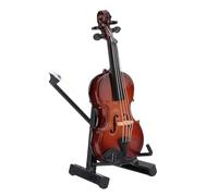 Teksome Miniatura De Violín De Madera - Figurina De Violín Pequeño Con Soporte - Accesorio Decorativo Para Casita de Muñecas, Modelo para Estudio Dormitorio Salón