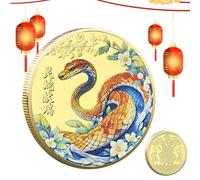 Teksome Moneda del Año Chino de la Serpiente, Moneda de la Suerte de la Serpiente - Moneda Año de la Serpiente 2025,Moneda Conmemorativa de Serpiente, Moneda de Hierro de Moneda de Serpiente, Moneda