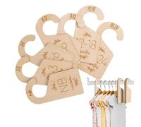 Teksome Organizador de armario para guardería,Organizador de ropa de bebé - 7 divisores lindos para armario de bebé | Impresión doble cara Organización de guardería Madera maciza para futuros padres