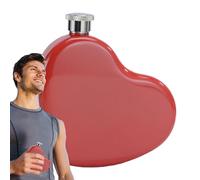Teksome petaca de acero inoxidable,frascos para beber alcohol,Petaca para mujer con diseño de corazón | Frasco lindo de 130 ml, frascos para beber, botella de vino con tapa de metal, cubierta sellada