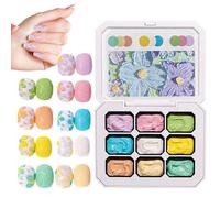 Teksome Pintura en Gel | Gel para Decoración de Uñas,Paleta De Pegamento Artístico De 9 Colores Para Escultura Dibujo Modelado Decoración Manicura Salón Hogar Mujeres