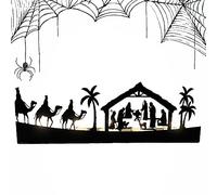 Teksome Portavelas Natividad | Silueta Belén Adviento Decoraciones Tablero,Portavelas Vivo y la luz del té la Navidad la Escena la Natividad para el Escritorio