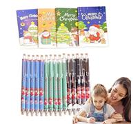 Teksome Set De Material Escolar De Dibujos Animados | Bolígrafos De Gel Bonitos - Navidad | Pack De Regalo Con Bolígrafos De Gel Y Cuadernos, Ideales Para Recompensas En Clase, Fiesta De Navidad O