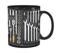 Teksome Taza de café, Taza Negra mecánica | Divertida Taza de café mecánico | Taza de té y café de Gran Capacidad para Whisky, Cerveza, Jugo, Sopa y Agua