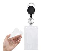 Teksome Titular de credencial Doble | Soporte Vertical para 2 Tarjetas con Ranuras para Pulgar,Funda para Tarjetas con Ranura para el Pulgar, Funda Protectora Transparente Dura para Oficina, Escuela,