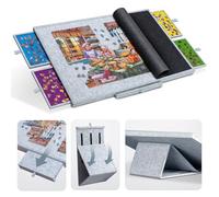 Tektalk Rompecabezas con soporte ajustable integrado, 3 ángulos de inclinación, tabla de puzzle de fieltro superligera con cubierta y 4 cajones clasificadores, capacidad para hasta 1500 piezas, color