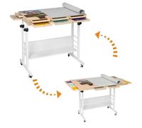 Tektalk Tablero de rompecabezas plegable de 2000/1500/1000 piezas con ajuste de altura, mesa de rompecabezas con cubierta y 8 bandejas de clasificación/cajones, caballete de rompecabezas con patas