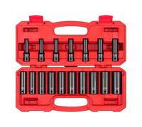 TEKTON 1/2 Inch Drive Deep 12-Point Impact Socket Set, 17-Piece (8-24 mm) | SID92339
