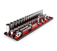 TEKTON 3/8 Inch Drive 6-Point Socket and Ratchet Set with Rails, 44-Piece (6-24 mm) | SKT13201