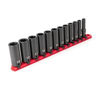 TEKTON 3/8 Inch Drive Deep 6-Point Impact Socket Set, 12-Piece (8-19 mm) | SID91103