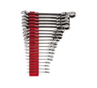 TEKTON Flex Head 12-Point Ratcheting Combination Wrench Set with Modular Organizers, 19-Piece (6-24 mm) | WRC95303