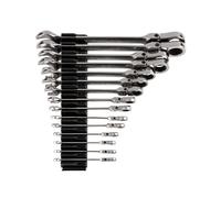 TEKTON Flex Head WRC95301 - Juego de llaves combinadas de trinquete de 12 puntos con organizadores modulares, 15 piezas (1/4-1 pulgada)